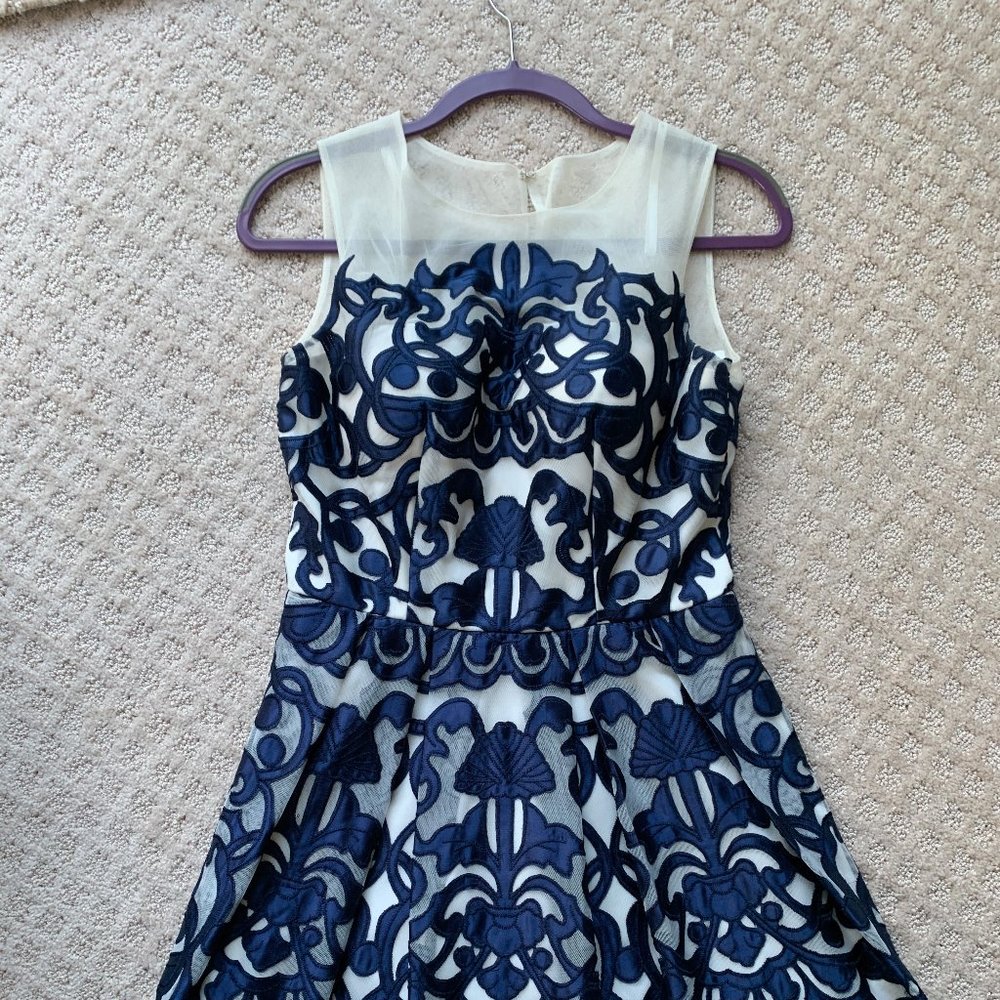 Cachet blue and white dress